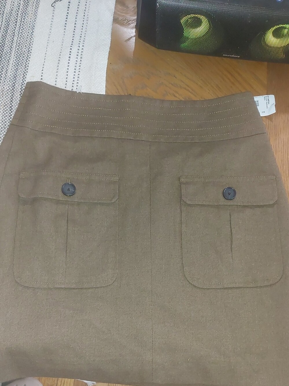 Ann Taylor Olive Brown Pocket Front Mini Skirt